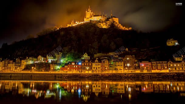 城市城堡晚上的夜景jpg设计背景_新图网 https://ixintu.com 城堡 城市 夜景 晚上