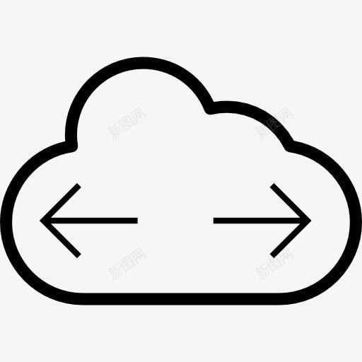 云扩大图标png_新图网 https://ixintu.com 云存储 云存储设备 云计算 接口 箭