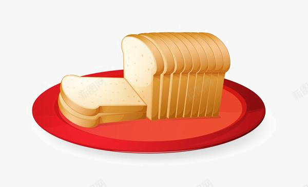 卡通盘子里的面包png免抠素材_新图网 https://ixintu.com 免抠面包 卡通 盘子里的 面包