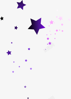 手绘紫色星星五角星素材
