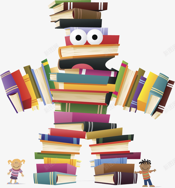 堆积起来的书籍png免抠素材_新图网 https://ixintu.com PNG素材 书籍 彩色 机器人