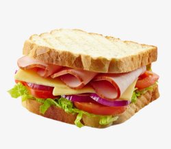 面包夹面包片夹烤肠西红柿高清图片