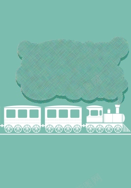 扁平化火车背景装饰矢量图背景