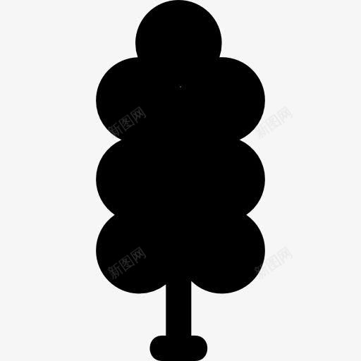 树型高大的圆形叶图标png_新图网 https://ixintu.com 圆润 形状 树 树叶 树高 自然 轮廓 黑色