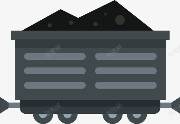 黑色卡通矿车png免抠素材_新图网 https://ixintu.com 矿洞 装饰图案 运煤 运输 黑色矿车