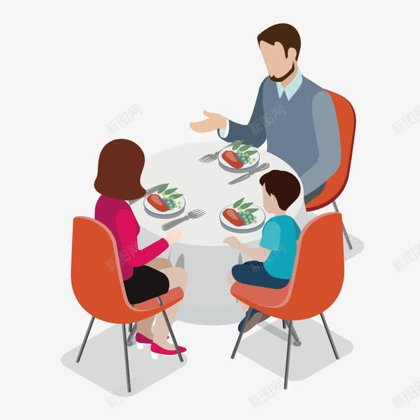 一家人在吃饭矢量图eps免抠素材_新图网 https://ixintu.com 一家人 吃饭 餐桌 矢量图