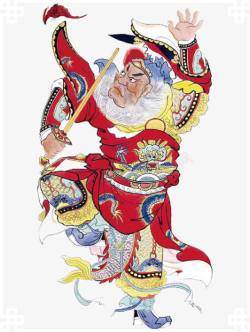 保护神中国风门神挂画高清图片