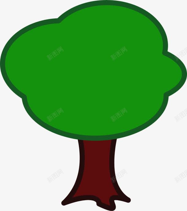 绿轮廓树png免抠素材_新图网 https://ixintu.com 免扣素材 广告设计 树形图 绿轮廓树