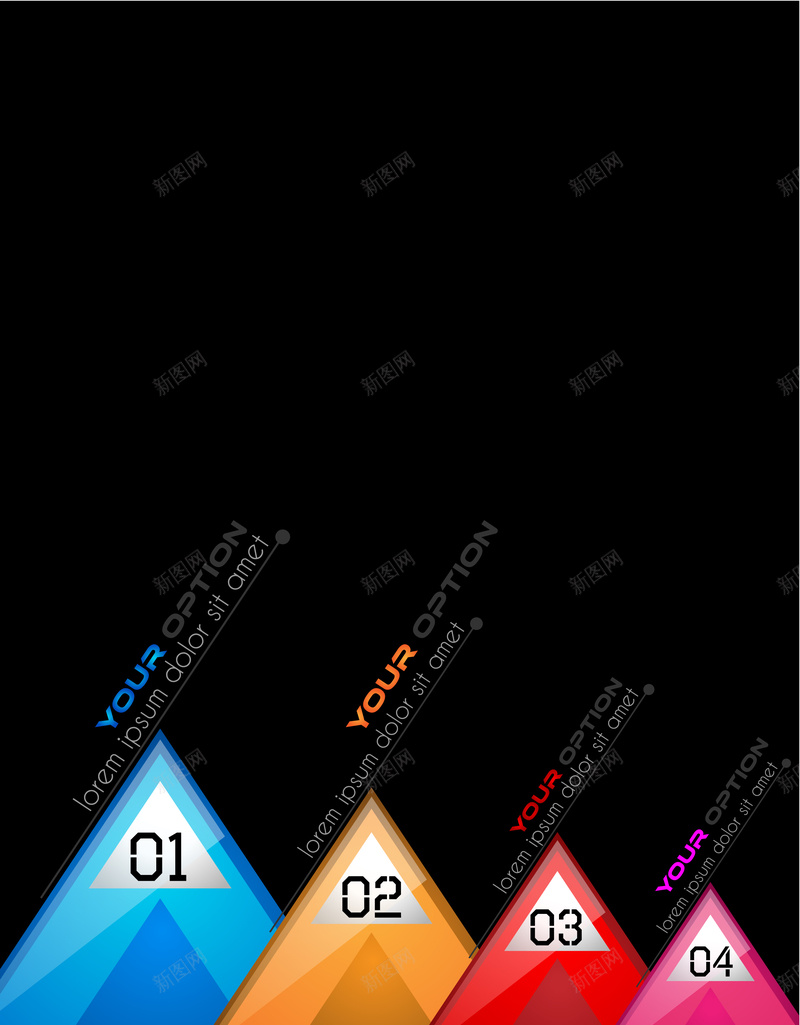 彩色三角黑色字体背景矢量图ai设计背景_新图网 https://ixintu.com 三角 几何 彩色 扁平 渐变 黑色字体背景 矢量图