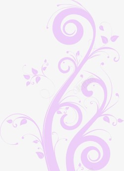 中国风紫色手绘花朵素材