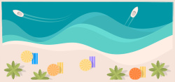 冰凉一下夏天来了海边沙滩旅行banner矢量图高清图片