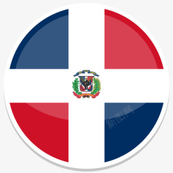 多米尼加多米尼加共和国平圆世界国旗图标高清图片