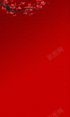 梅花红色春节节日背景背景