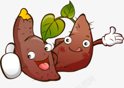 烤红薯手绘两个卡通红薯高清图片