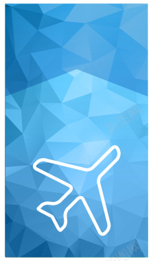 蓝色商务几何渐变飞机图案海报背景矢量图背景