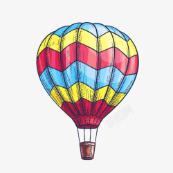 卡通装饰热气球小清新插画素材