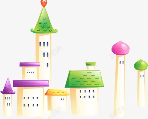 手绘卡通创意建筑城堡png免抠素材_新图网 https://ixintu.com 创意 卡通 城堡 建筑