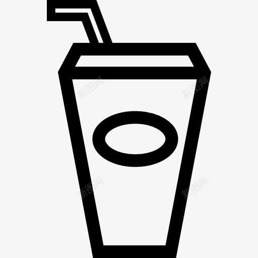 饮料套轮廓玻璃用稻草图标png_新图网 https://ixintu.com 商业 喝 垃圾食品 快餐 秸秆 食品 饮料