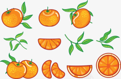 柚子切片卡通橙子切片矢量图高清图片