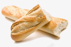 柔软的面包两半的面包棒高清图片
