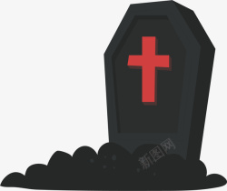 卡通墓碑黑色的万圣节墓碑矢量图高清图片