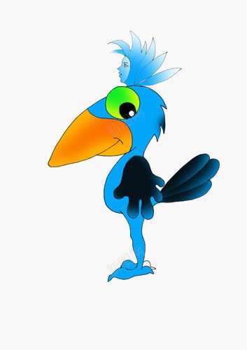 蓝色的美女乌鸦png免抠素材_新图网 https://ixintu.com 乌鸦 卡通手绘 竖着的头发 美背 装饰