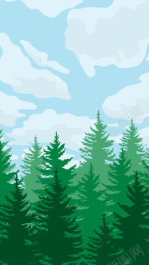 卡通森林矢量H5背景背景