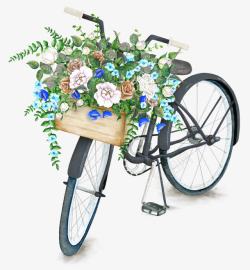 精美花篮花卉花篮自行车高清图片