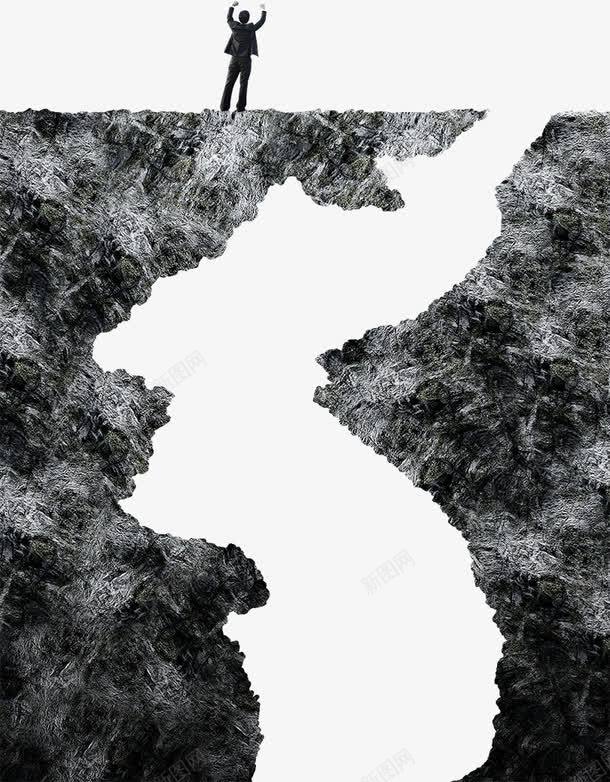 站在悬崖上的商务男人png免抠素材_新图网 https://ixintu.com 人物 创意悬崖 商务男人 悬崖 悬崖边 男人