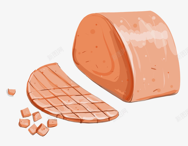 卡通食物png免抠素材_新图网 https://ixintu.com 卡通食物 肉色 面包 面包块