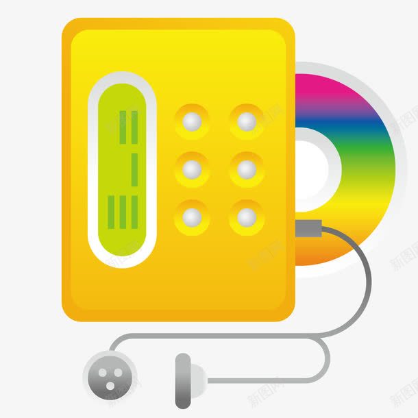 黄色CD播放器png免抠素材_新图网 https://ixintu.com CD专区 CD光盘 CD播放器 DVD光碟 播放器 黄色