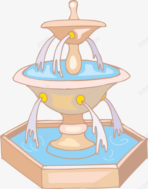 喷泉png免抠素材_新图网 https://ixintu.com 卡通 喷水 小型喷泉 插画喷泉 景观