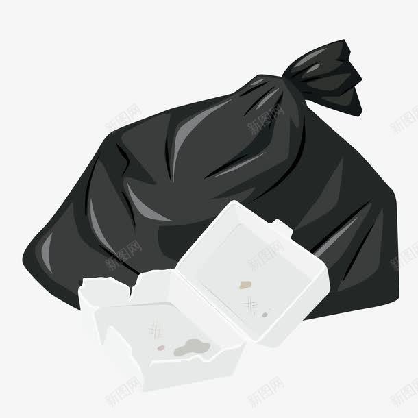 垃圾袋png免抠素材_新图网 https://ixintu.com 卡通垃圾袋 塑料 白色污染 装饰 黑色