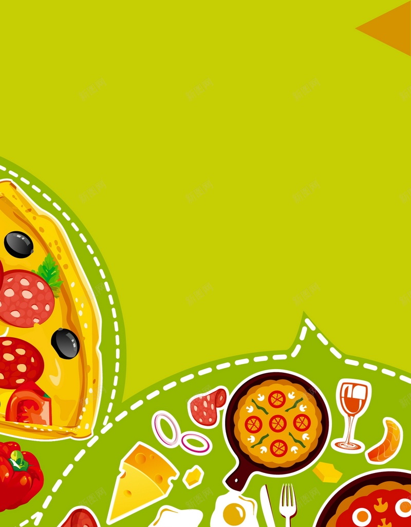 披萨矢量图ai设计背景_新图网 https://ixintu.com 卡通 手绘 披萨 童趣 美食 食品 黄色 矢量图