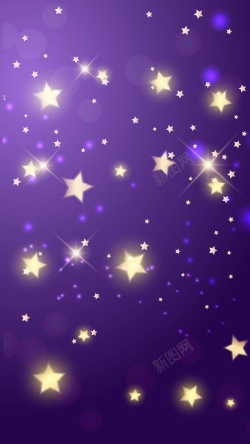 微信端16紫色扁平星星炫丽梦幻PSDH5背景矢量图高清图片
