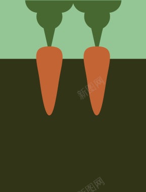 矢量创意扁平化胡萝卜收获背景背景