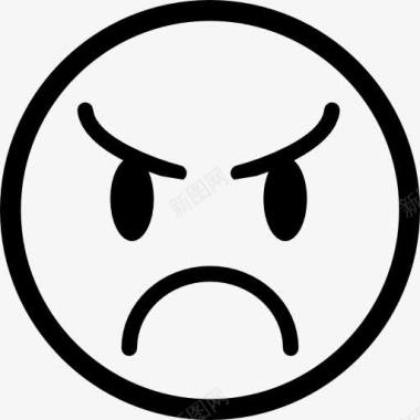 愤怒的表情的脸图标图标