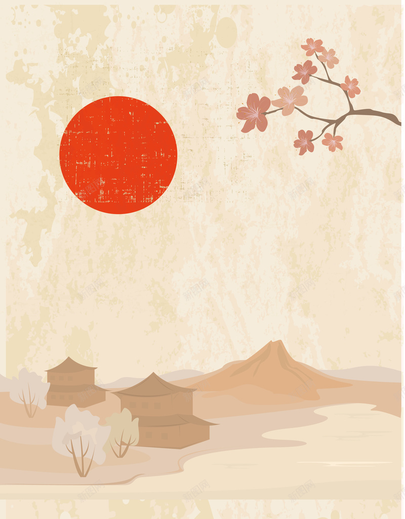 樱花海报背景矢量图ai设计背景_新图网 https://ixintu.com 建筑 日本 梦幻 樱花 樱花瓣 樱花素材 樱花背景 浪漫 海报 矢量樱花 背景 矢量图