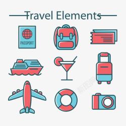 旅游元素图标包图标