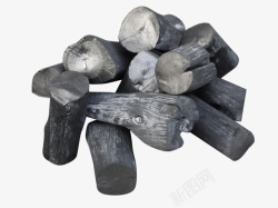 木炭黑黑灰色木炭实物高清图片