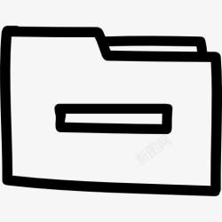 文件夹概述删除文件夹的手绘符号轮廓与减号图标高清图片