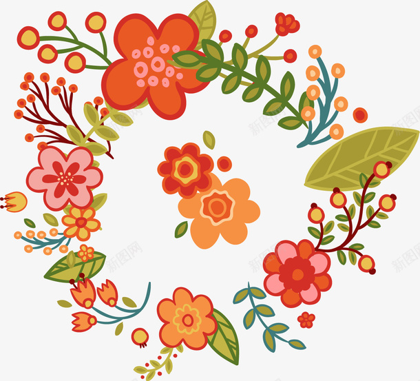 花卉装饰艺术字png免抠素材_新图网 https://ixintu.com 艺术字 花卉 花朵 花环 装饰