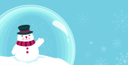 水晶球与雪花图片欧式圣诞节海报卡通背景矢量图高清图片
