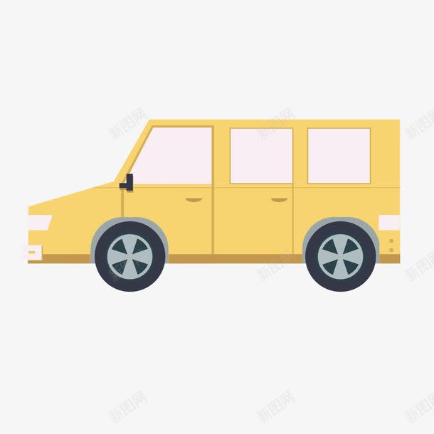 黄色面包车png免抠素材_新图网 https://ixintu.com 出租车 的士 货车 面包车 黄色