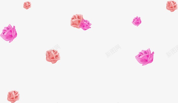 手绘漂浮玫瑰花朵png免抠素材_新图网 https://ixintu.com 漂浮 玫瑰 花朵