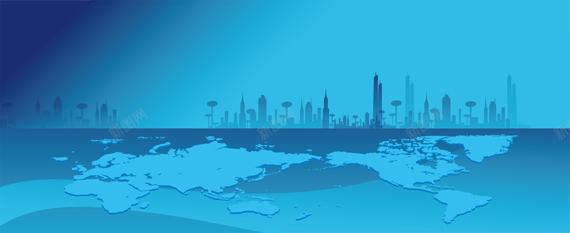 蓝色渐变背景城市剪影背景矢量图ai设计背景_新图网 https://ixintu.com 商务 商务背景 地图背景 城市剪影背景 海报banner 矢量背景 科幻 科技 蓝色渐变背景 金融背景 矢量图