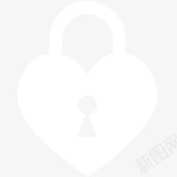 白色爱心锁头图标卡通png_新图网 https://ixintu.com 卡通 图标 爱心 白色 锁头