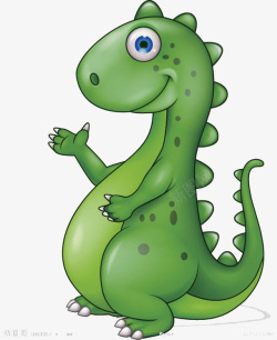 食草恐龙手绘绿色恐龙高清图片