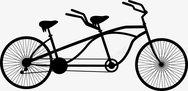 黑色简约双人自行车png免抠素材_新图网 https://ixintu.com 单车 卡通自行车 双人自行车 手绘自行车矢量 自行车 自行车手绘 非机动车