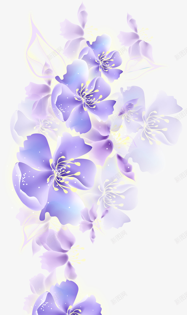 手绘紫色花朵png免抠素材_新图网 https://ixintu.com 手绘紫色花朵 紫色 紫色花 背景图案装饰 花 花朵